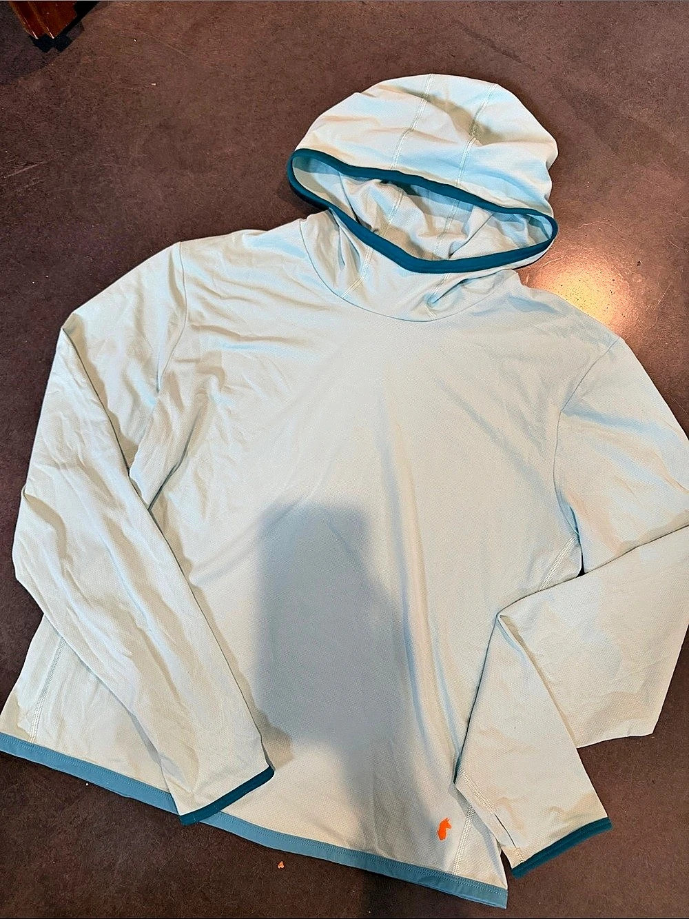 Cotopaxi Women's Sombra Sun Hoodie White & Blue Medium